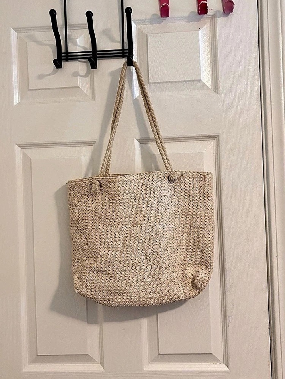 Woven Tote in Beige Like New